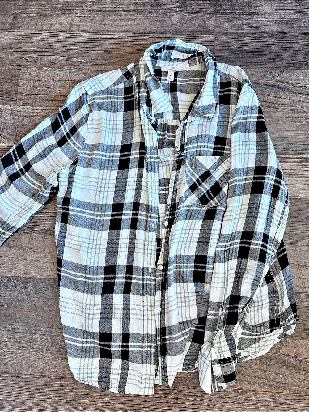 Como Vintage Long Sleeve Plaid Button Down Shirt Plaid